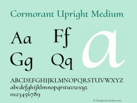 Cormorant Upright Medium Version 3.302 Font Sample