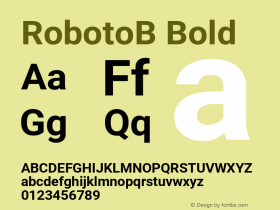 RobotoB Bold Version 2.00 November 25, 2016图片样张