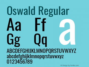 Oswald Regular Version 4.003 Font Sample