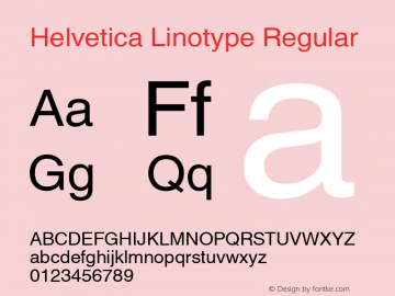 Helvetica Linotype Version 2.17图片样张