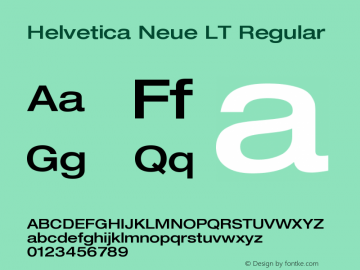 HelveticaNeueLT-MediumExt 006.000 Font Sample