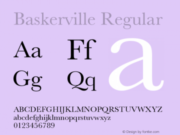 Baskerville 12.0d2e3 Font Sample