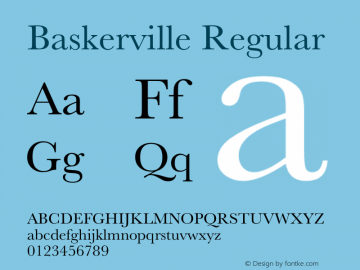 Baskerville 12.0d2e3 Font Sample