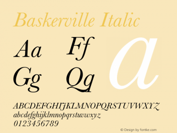 Baskerville Italic 12.0d2e3图片样张