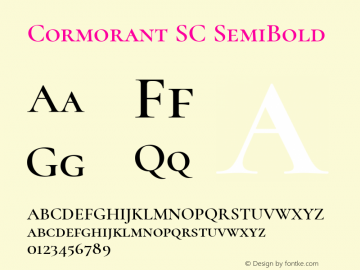 Cormorant SC SemiBold Version 3.400图片样张