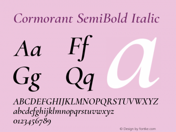 Cormorant SemiBold Italic Version 3.401图片样张