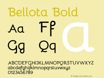 Bellota Bold Version 3.000 Font Sample