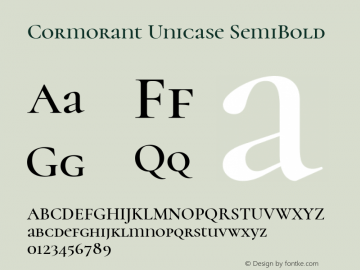 Cormorant Unicase SemiBold Version 3.401图片样张
