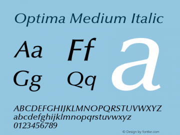 Optima-MediumItalic 001.000图片样张