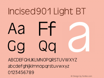 Incised901 Light BT V1.00图片样张