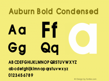 Auburn Bold Condensed V1.00 Font Sample