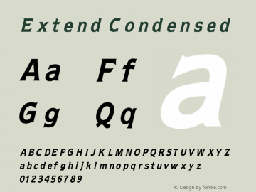 Extend Condensed V1.00 Font Sample