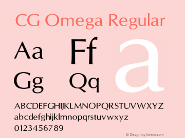 CG Omega Regular V1.00 Font Sample