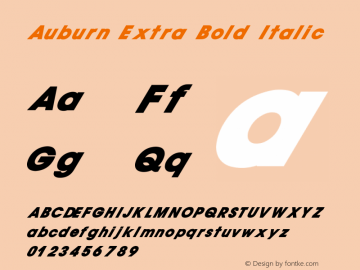 Auburn Extra Bold Italic V1.00图片样张