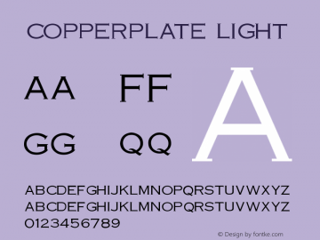 Copperplate Light V1.00 Font Sample