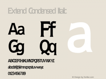 Extend Condensed Italic V1.00图片样张