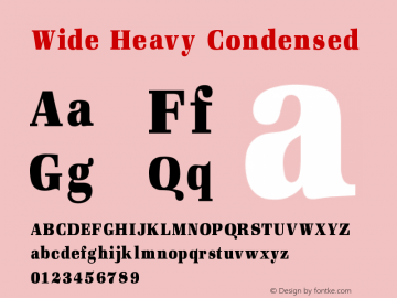 Wide Heavy Condensed V1.00 Font Sample