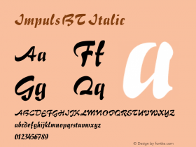 Impuls BT Italic V1.00 Font Sample