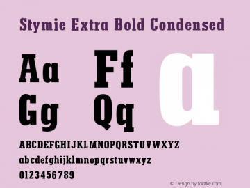 Stymie Extra Bold Condensed V1.00 Font Sample