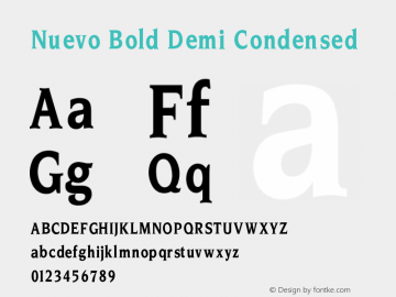 Nuevo Bold Demi Condensed V1.00 Font Sample