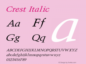 Crest Italic V1.00图片样张