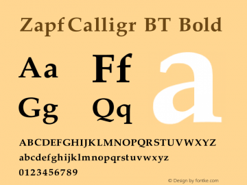 ZapfCalligr BT Bold V1.00图片样张