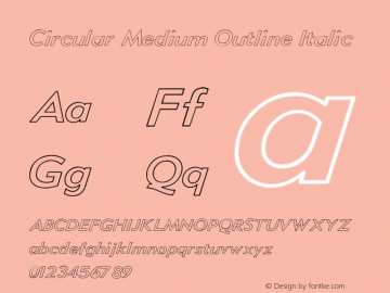 Circular Medium Outline Italic V1.00图片样张