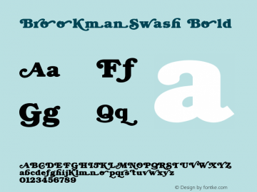 BrookmanSwash Bold 1.0 Fri Oct 25 16:05:36 1996 Font Sample