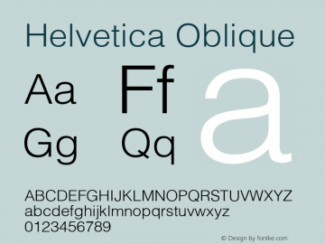 Helvetica.Light Oblique Version 001.001 Font Sample