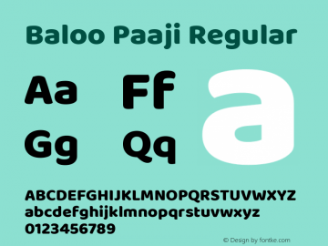 Baloo Paaji Version 1.425;PS 1.000;hotconv 16.6.51;makeotf.lib2.5.65220; ttfautohint (v1.6) Font Sample