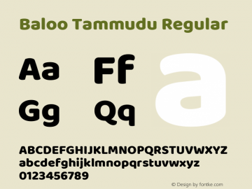 Baloo Tammudu Version 1.425;PS 1.000;hotconv 16.6.51;makeotf.lib2.5.65220; ttfautohint (v1.6)图片样张