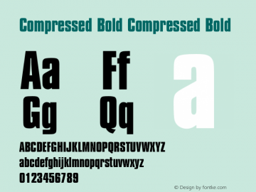 Compressed Bold Version 1.070 Font Sample