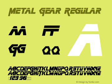 Metal Gear Version 1.0: 24 May 2002 Font Sample