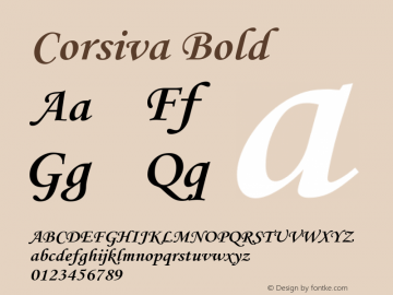 Corsiva Bold Version 1.00 Font Sample