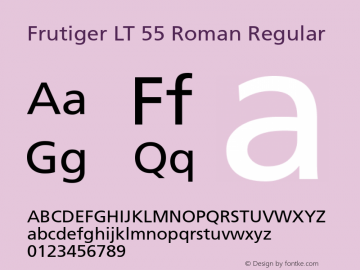 Frutiger-Roman Version 2.00 September 9, 2016 Font Sample