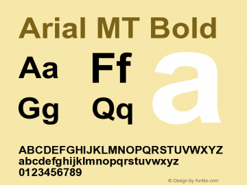 ArialMT,Bold 001.001 Font Sample