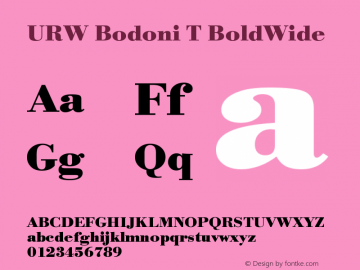 URW Bodoni T BoldWide Version 001.005 Font Sample