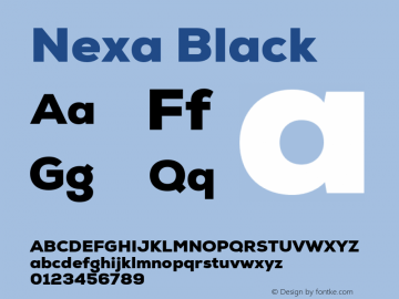 NexaBlack Version 1.000 Font Sample