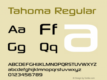 Tahoma Version 2.00 February 9, 2008 Font Sample