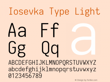 Iosevka Type Light 1.13.0; ttfautohint (v1.6)图片样张