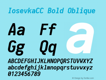 IosevkaCC Bold Oblique 1.13.0; ttfautohint (v1.6) Font Sample