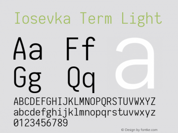 Iosevka Term Light 1.13.0; ttfautohint (v1.6)图片样张