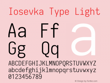 Iosevka Type Light 1.13.0; ttfautohint (v1.6)图片样张