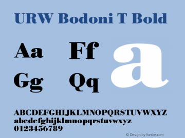 URW Bodoni T Bold Version 001.005 Font Sample