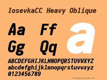 IosevkaCC Heavy Oblique 1.13.0; ttfautohint (v1.6) Font Sample