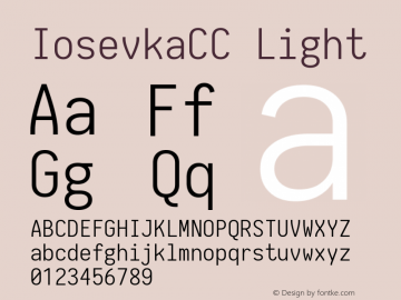 IosevkaCC Light 1.13.0; ttfautohint (v1.6) Font Sample