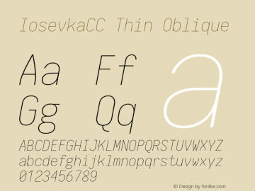 IosevkaCC Thin Oblique 1.13.0; ttfautohint (v1.6) Font Sample