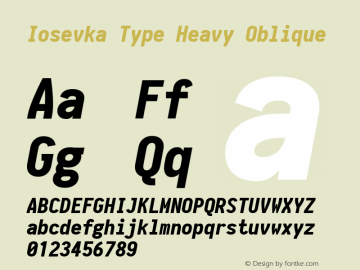 Iosevka Type Heavy Oblique 1.13.0; ttfautohint (v1.6)图片样张