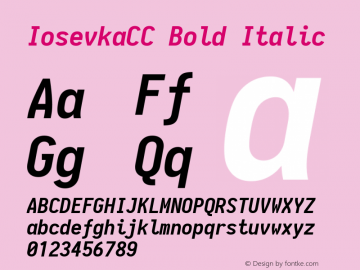 IosevkaCC Bold Italic 1.13.0; ttfautohint (v1.6) Font Sample