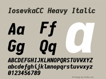 IosevkaCC Heavy Italic 1.13.0; ttfautohint (v1.6) Font Sample